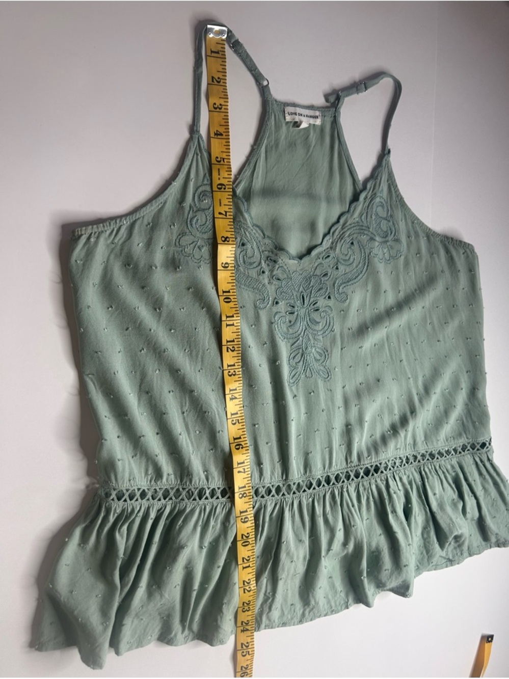 love on a hanger Sage Green Embroidered V-Neck Camisole - Picture 11 of 11